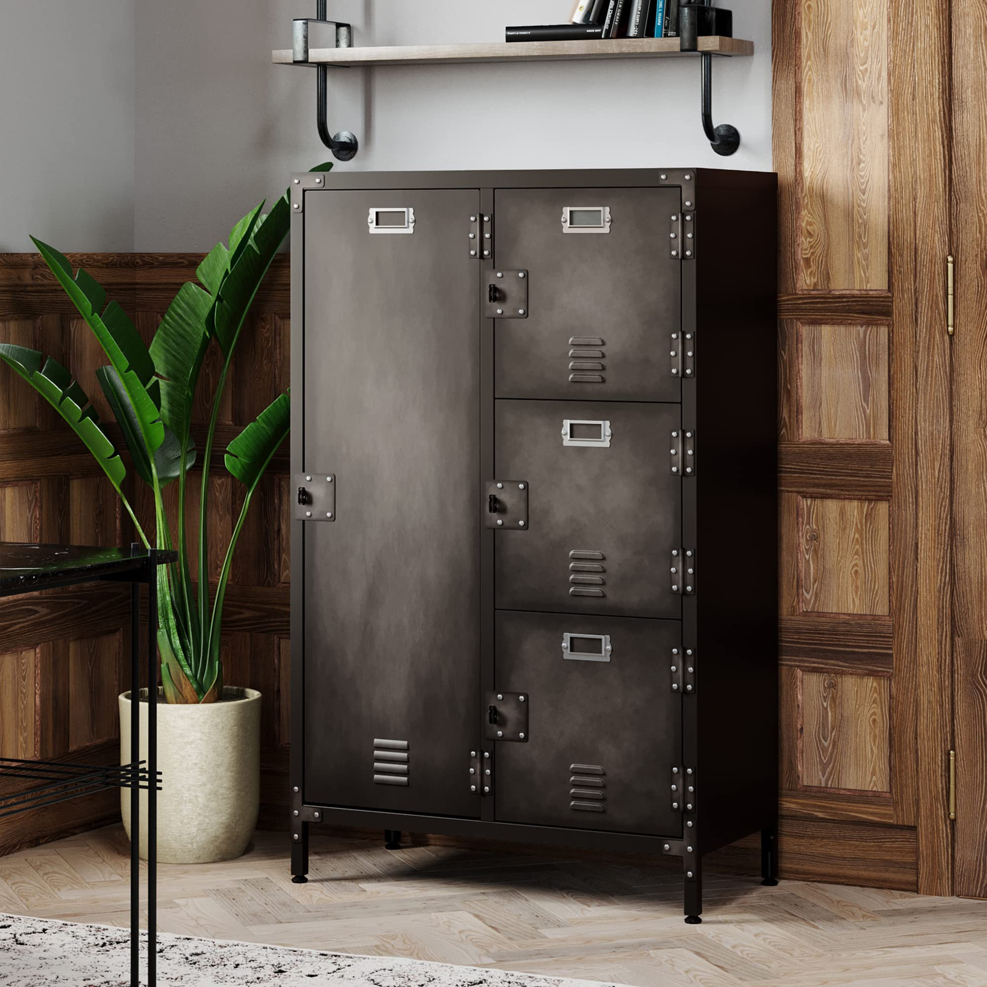 Williston Forge Aleyana 30 Inch Wide Metal Steel Retro Cabinets
